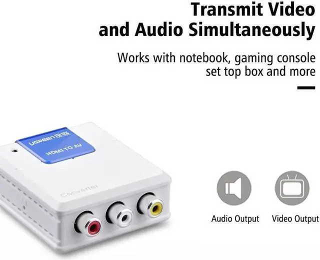 Alt view image 4 of 6 - 1080P HDMI to RCA Audio Video AV CVBS Adapter Support HD For HD HDMI 3RCa AV Converter BOX For TV PC PS3 VCR DVD PAL
