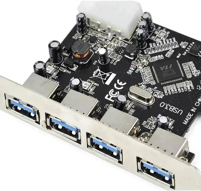 Alt view image 5 of 6 - 5psc FAST USB 3.0 PCI-E PCIE 4 PORTS Express Expansion Card Adapter