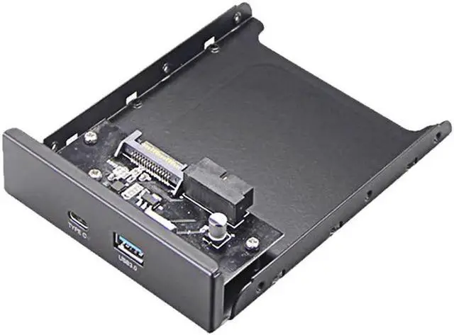Main image of Internal USB 3.1 Gen 1 Type C + USB 3.0 Port Hub Front Panel w/ 20 pin Extension Cable for Desktop PC Case 3.5" Floppy Bay Mount