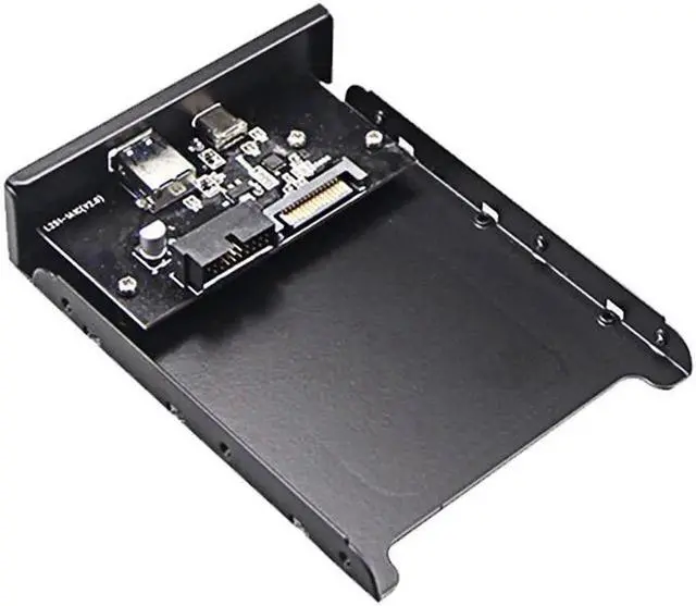 Alt view image 3 of 3 - Internal USB 3.1 Gen 1 Type C + USB 3.0 Port Hub Front Panel w/ 20 pin Extension Cable for Desktop PC Case 3.5" Floppy Bay Mount