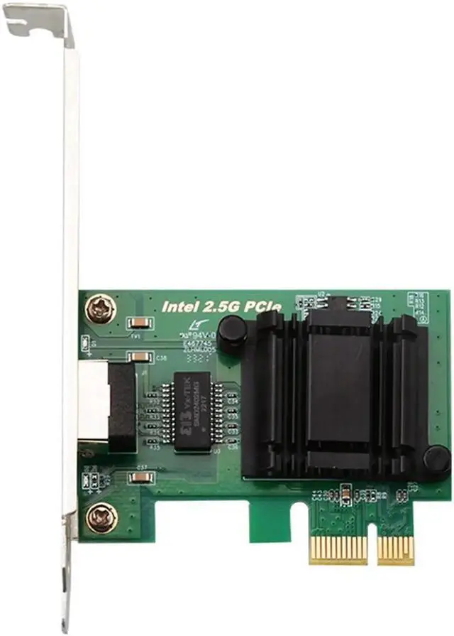 Alt view image 2 of 4 - 2.5Gb PCIe Network Adapter Intel i225, 2500/1000/100Mbps Gigabit Ethernet Card RJ45 LAN Port for Gaming/Office, Wake on LAN,PCI Express Server LAN Card, Desktop Ethernet Interface Card