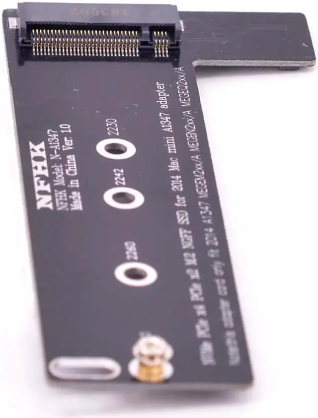 Alt view image 5 of 5 - Aomoproing M key NVMe M.2 SSD to For Apply Mac Mini 2014 A1347 MEGEN2 MEGEM2 MEGEQ2 adapter PCIe NGFF riser card