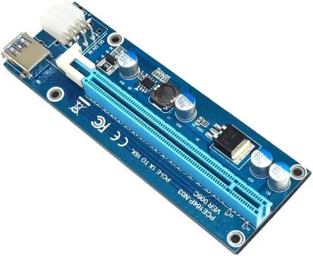 Alt view image 3 of 6 - 30cm USB 3.0 PCI-E Riser Card PCI Express 1X Extender Adapter SATA 15Pin to 6Pin Power Supply Cable for BTC Mining