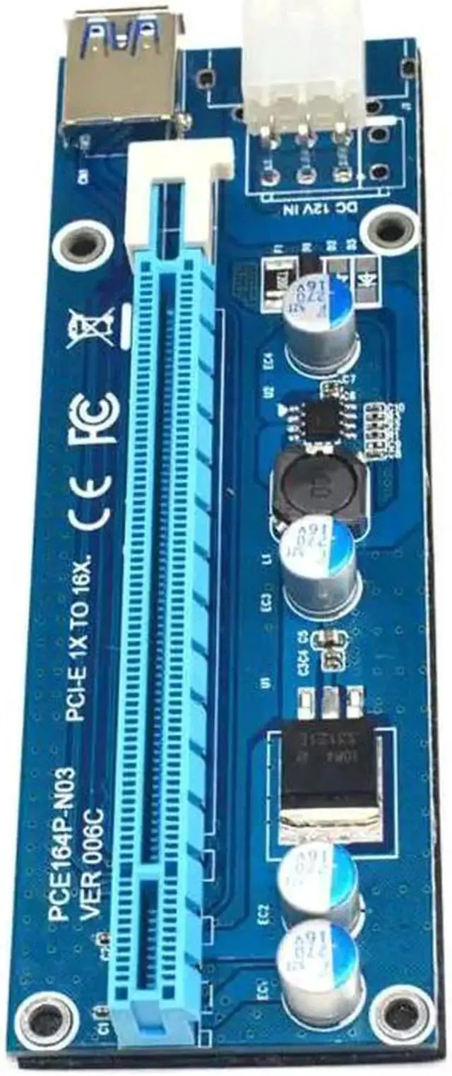 Alt view image 6 of 6 - 30cm USB 3.0 PCI-E Riser Card PCI Express 1X Extender Adapter SATA 15Pin to 6Pin Power Supply Cable for BTC Mining