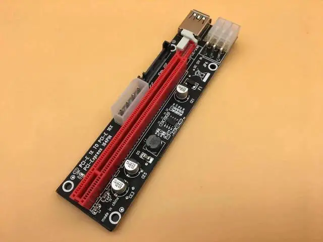 Alt view image 2 of 6 - 3 in 1 60CM PCI Express PCI-E 1X to 16X Riser Card Extender PCIE Adapter USB3.0 Cable SATA 4Pin 6Pin Power Supply for BTC Mining