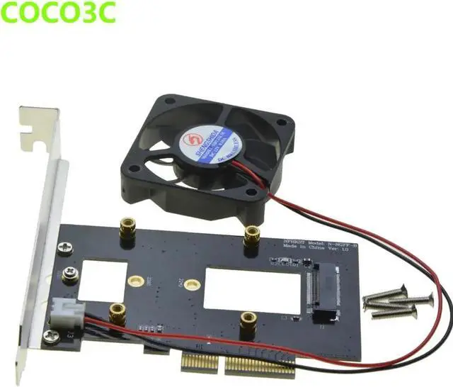 Alt view image 5 of 6 - Aomoproing PCI-e 4x to M Key NGFF SSD Adapter for SAMSUNG 950 PRO XP941 PM951 M.2 PCIe 3.0 SSD Desktop Ultra Speed Predator Fan Cooler Kit