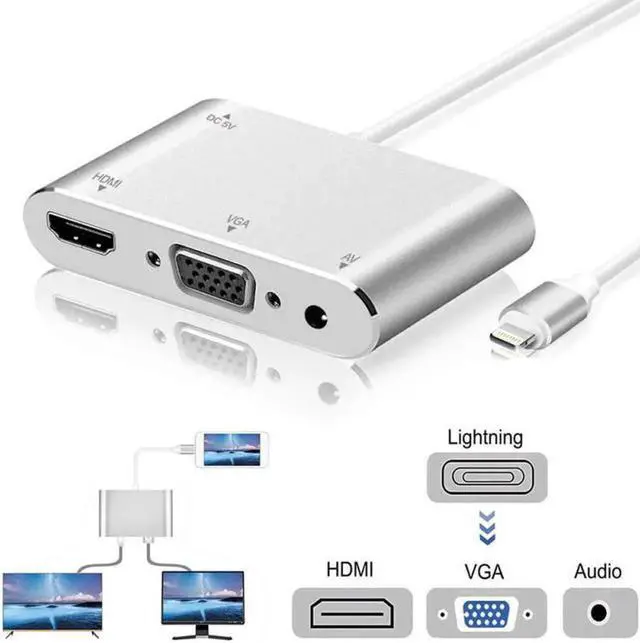 Main image of For Lightning to HDMI VGA Jack Audio TV Adapter Cable Converter For iPhone X iPhone 8 7 7 Plus 6 6S For iPad Series hot