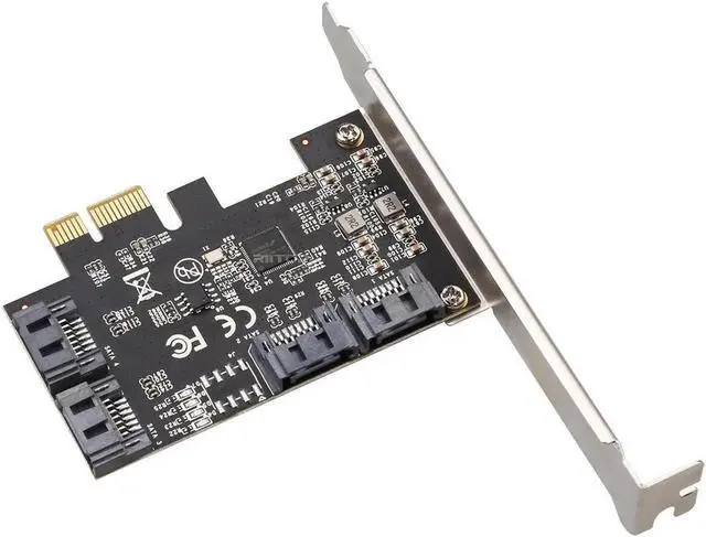 Alt view image 3 of 4 - PCIE to 4 Ports 6Gbps SATA III Expansion Card Adapter for Desktop PC Computer, Plug and Play on Windows OS, MAC OS, Linux System, ASMedia ASM1064 None-Raid PCIE 3.0 SATA III Host Controller