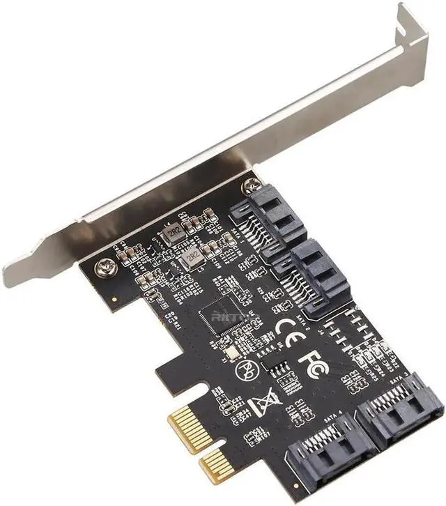 Alt view image 4 of 4 - PCIE to 4 Ports 6Gbps SATA III Expansion Card Adapter for Desktop PC Computer, Plug and Play on Windows OS, MAC OS, Linux System, ASMedia ASM1064 None-Raid PCIE 3.0 SATA III Host Controller