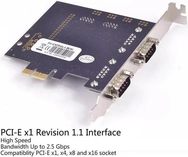 Alt view image 3 of 6 - PCIe PCI express to 4 Serial RS232 Ports expansion Card PCI-E I/O cards MosChip MCS9904