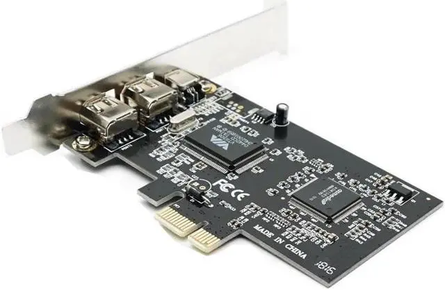 Alt view image 5 of 6 - PCIe with 6Pins PCI-E FIREWIRE 400 IEEE 1394 CARD VIA CHIPSET WORK WIN7 MAC OS pci-e to 1394 a b WITH CABLE