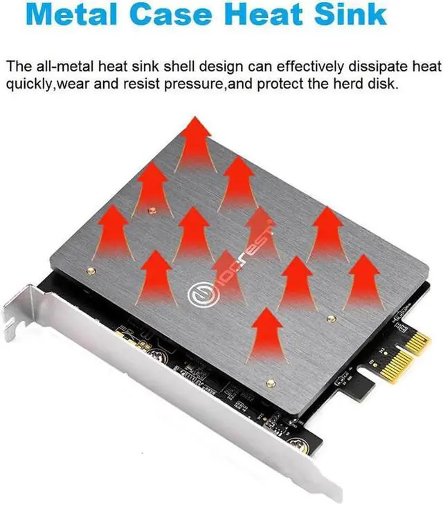 Alt view image 4 of 6 - Aomoproing Dual M.2 Ngff Sata Ssd B Key Pci-e 3.0 X1 Adapter with Heatsink Support 2230, 2242, 2260, 2280 and 22110