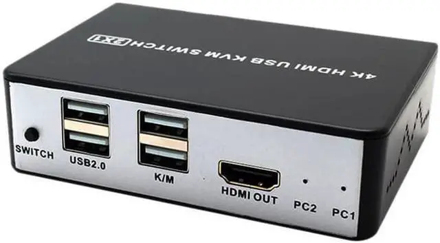 Main image of 2 Ports HDMI 2.0 KVM Switch HD Audio Video 4Kx2K@60Hz HDMI 2.0 Source Switch 2 In 1 Out Adaptive EDID USB 2.0 Sharing USB Disk, Printer