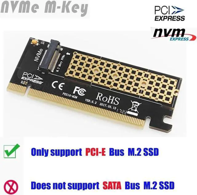 Alt view image 3 of 6 - M2 SSD NVMe to PCI Express 3.0 X4 X16 Card M Key PCIE to M2 Adapter Support PCI E 3.0 X4 2230 2242 2260 2280 Size m.2 FULL SPEED