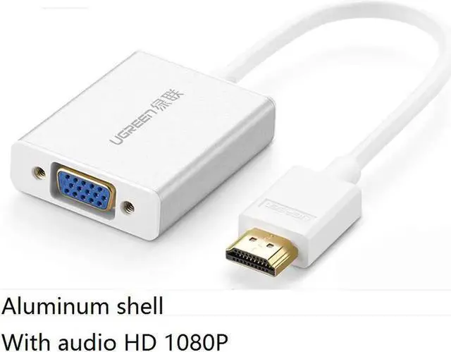 Main image of HDMI to vga with audio hd video converter adapter cable tv computer projector adapter