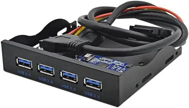 Main image of PC computer 3.5 inch Floppy Bay Front Panel 4 Ports USB 3.0 Hub, USB 3.0 19/20pin to 4 x USB 3.0 Type A Female Splitter Internal USB Hub