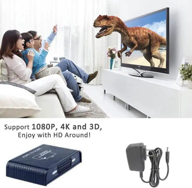 Alt view image 5 of 6 - 1080P HD HDMI to Scart Converter HDMI input + Scart output Audio Splitter Adapter for Blue Ray DVD STB SKY TV