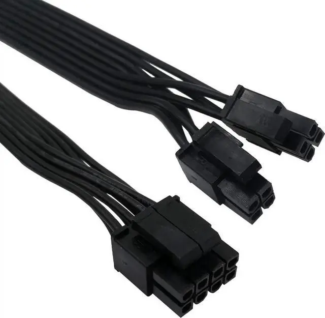 Alt view image 2 of 4 - Black CPU 8PIN 4+4PIN Modular Power Supply Cables 8Pin to 8Pin Power Cable for OCZ ZT/Great Wall