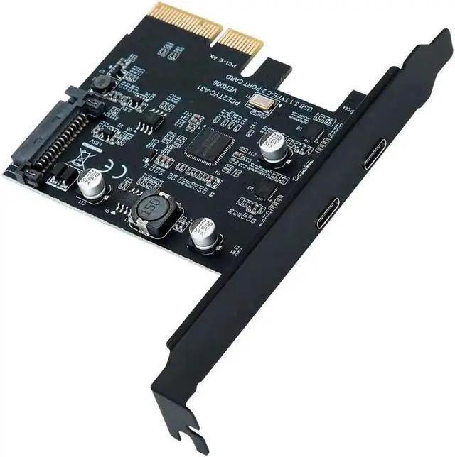Alt view image 5 of 5 - USB C PCIe Card,PCI-Express 4X to Type C USB 3.2 Gen 2 (10 Gbps) 2-Ports Expansion Card with Asmedia Chipset ASM3142 (Dual Type C) for Windows 7/8/10/Linux/MAC OS - Full & Low Profile Slot Bracket