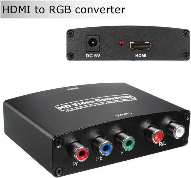 Main image of 1080P HDMI to RGB Component 5 RCA YPbPr Video + R/L Audio Converter Adapter TV PC