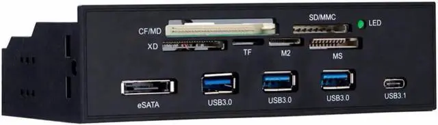 Alt view image 3 of 5 - Aomoproing STW 3125 Card Reader 5.25 inches Multifunction Internal Card Reader Dashboard PC Front Panel supports M2 MSO SD MS XD CF card