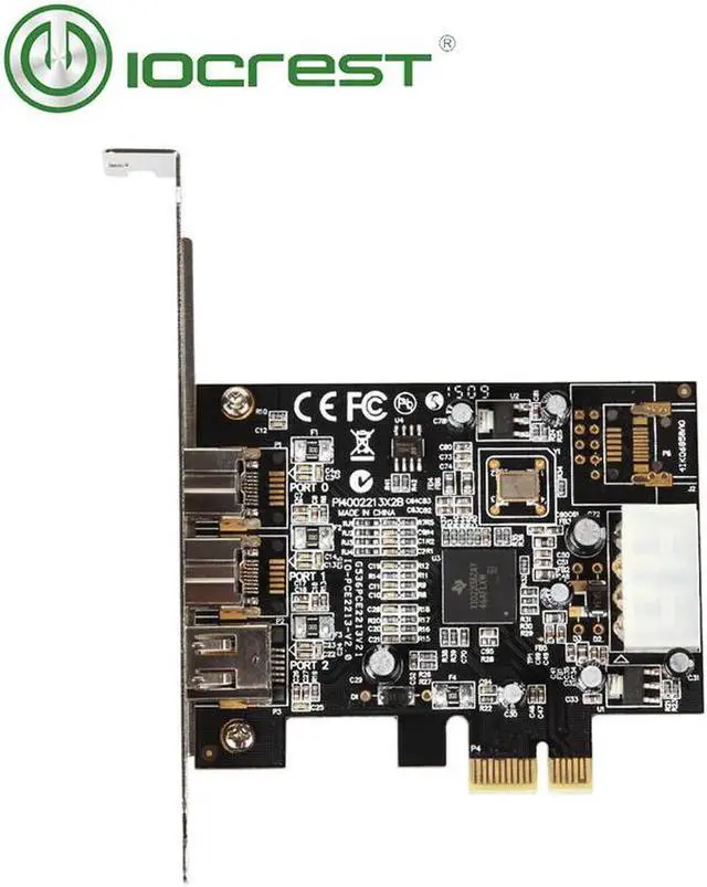 Alt view image 2 of 4 - Aomoproing IOCREST PCI Express 3 Port Firewire 1394B & 1394A PCIe 1.1 x1 Card TI XIO2213B Chipset