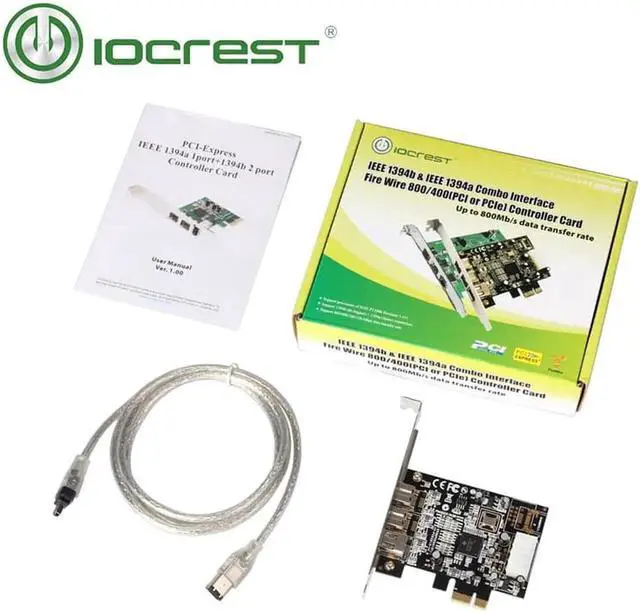 Alt view image 4 of 4 - Aomoproing IOCREST PCI Express 3 Port Firewire 1394B & 1394A PCIe 1.1 x1 Card TI XIO2213B Chipset
