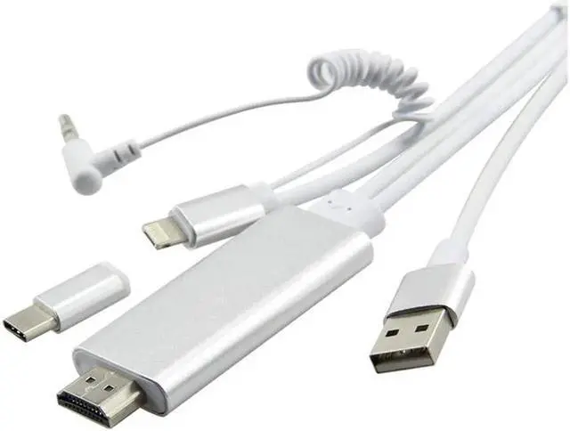 Alt view image 2 of 3 - 2 In 1 Type C and Micro USB To HDTV TV HDMI Adapter Digital AV Cable For Samsung Android Phone with Audio USB Cable