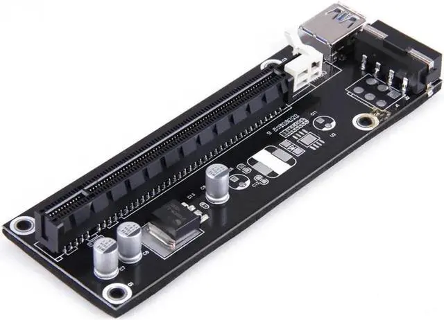 Alt view image 4 of 6 - USB 3.0 PCI Express Extender Riser Card Adapter Graphics Board PCI-E SATA 15Pin to 4pin Power Cable for BTC Mining Extract 30cm