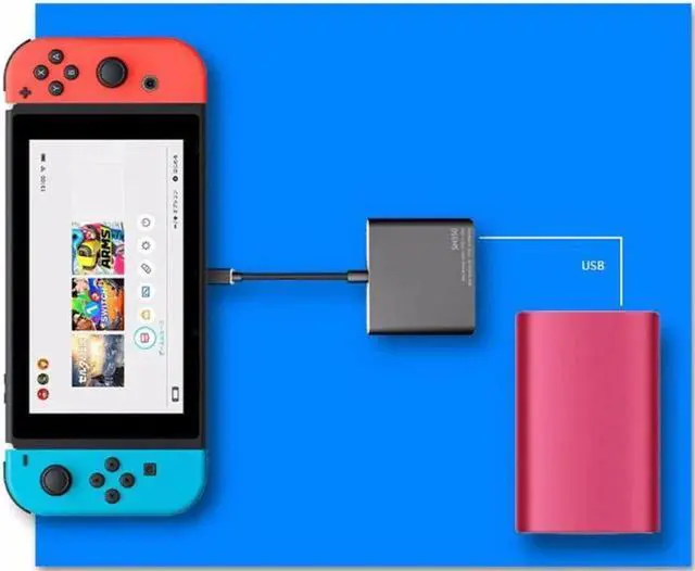Alt view image 2 of 6 - HDMI Type-C TV Adapter Converter Base For Nintendo SH350 Switch CH Type C to HDMI/Type C/USB 3.0