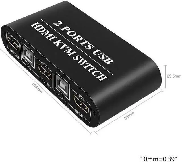 Main image of 4K HDMI-compatible KVM Switch 2-Port USB Manual Switcher Box Keyboard Mouse QW