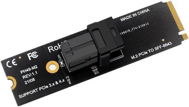 Alt view image 5 of 7 - U.2 to M.2 NVMe M-Key NVMe Adapter,M2 to Mini SAS SFF-8643 Expansion Card w/ SFF8643 to SFF-8639 PCIe SSD Adapter Cable for Mainboard Intel SSD 750 p3600 p3700 - 3.3FT