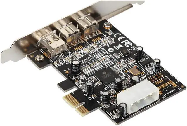 Alt view image 2 of 5 - Aomoproing 2 ports 1394B + 6 Pin 1394A PCI-e card External Firewire 800 400 IEEE 1394b PCI express card Chipset TI2213
