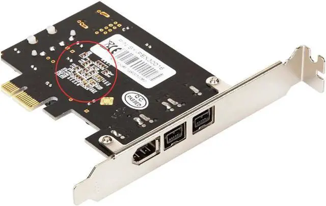 Alt view image 5 of 5 - Aomoproing 2 ports 1394B + 6 Pin 1394A PCI-e card External Firewire 800 400 IEEE 1394b PCI express card Chipset TI2213