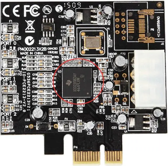 Alt view image 4 of 5 - Aomoproing 2 ports 1394B + 6 Pin 1394A PCI-e card External Firewire 800 400 IEEE 1394b PCI express card Chipset TI2213