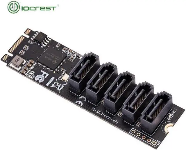 Alt view image 3 of 4 - Aomoproing M.2 (PCIe 3.0) to 5 Ports SATA III 6G SSD Adapter with SATAIII Cable support UEFI