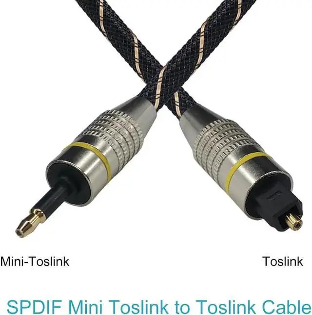 Alt view image 4 of 6 - Digital Toslink to Mini Toslink Cable 3.5mm SPDIF Optical Fiber Cable 3.5 to Optical Audio Cable Adapter for Macbook 5m 10m