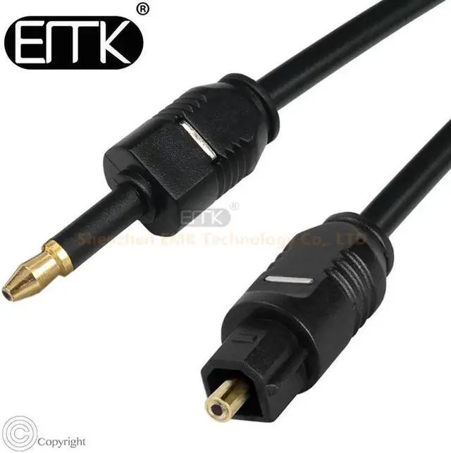 Alt view image 2 of 6 - Digital Toslink to Mini Toslink Cable 3.5mm SPDIF Optical Fiber Cable 3.5 to Optical Audio Cable Adapter for Macbook 5m 10m