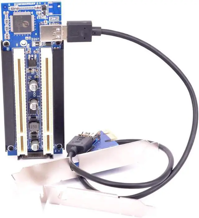 Main image of Aomoproing Converter PCIe x1 x4 x8 x16 to Dual PCI slots adapter, pci express to 2 pci card