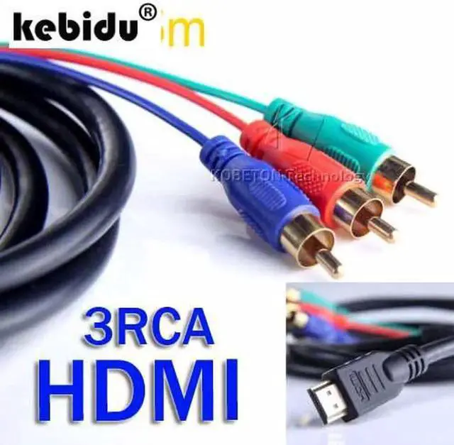 Main image of 10pcs HDMI to 3 RCA Audio Video AV TV Composite Adapter 5FT 1.5M 3RCA RGB Cable For XBOX 360 for PS3 HDTV 1080P