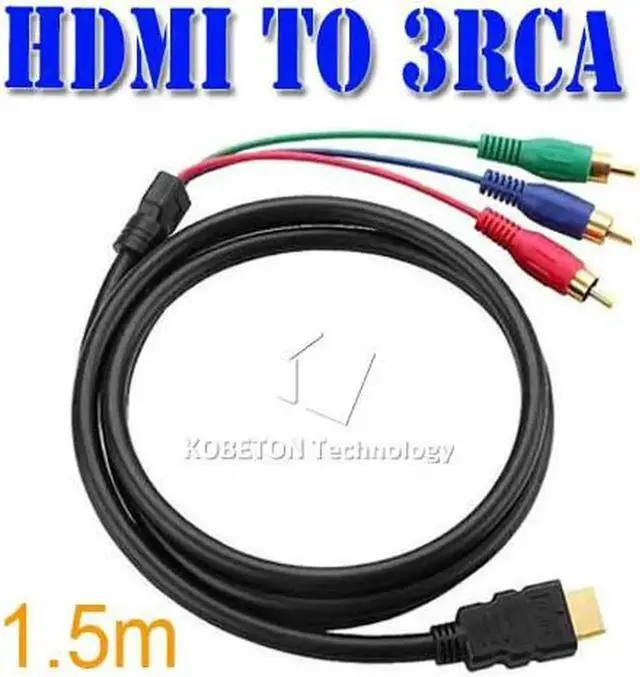 Alt view image 2 of 6 - 10pcs HDMI to 3 RCA Audio Video AV TV Composite Adapter 5FT 1.5M 3RCA RGB Cable For XBOX 360 for PS3 HDTV 1080P
