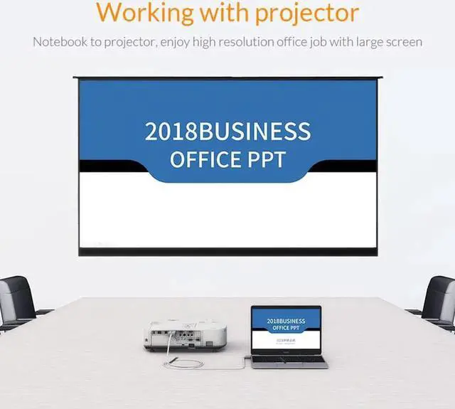 Alt view image 6 of 6 - USB C HDMI Cable Type C to HDMI Adapter UHD 4K@60Hz Thunderbolt 3 for MacBook Pro Galaxy S9/S8 Mate 20/10 Pro P20 TV