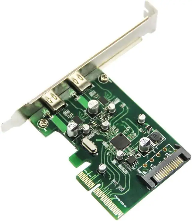 Alt view image 4 of 6 - Aomoproing 2 ports USB 3.1 Type-C PCI express Card + PCIe low profile bracket pci-e 4x to usb3.1 Type C adapter SuperSpeed 10Gbps USB-C