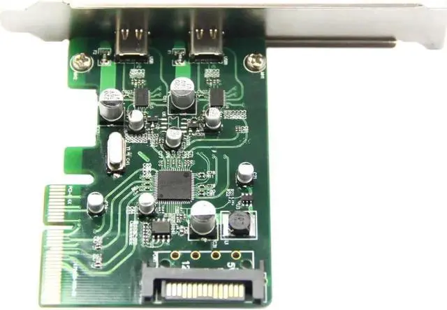 Alt view image 5 of 6 - Aomoproing 2 ports USB 3.1 Type-C PCI express Card + PCIe low profile bracket pci-e 4x to usb3.1 Type C adapter SuperSpeed 10Gbps USB-C