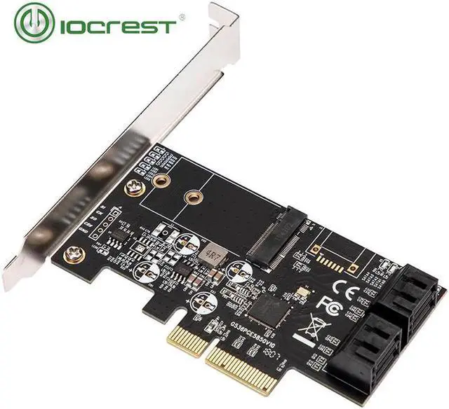 Alt view image 4 of 6 - Aomoproing Internal 4 Port Non-Raid SATA III 6GB/S with M.2 B-Key 22x42 Pci-E X4 Controller Card for Desktop PC Support SSD and HDD