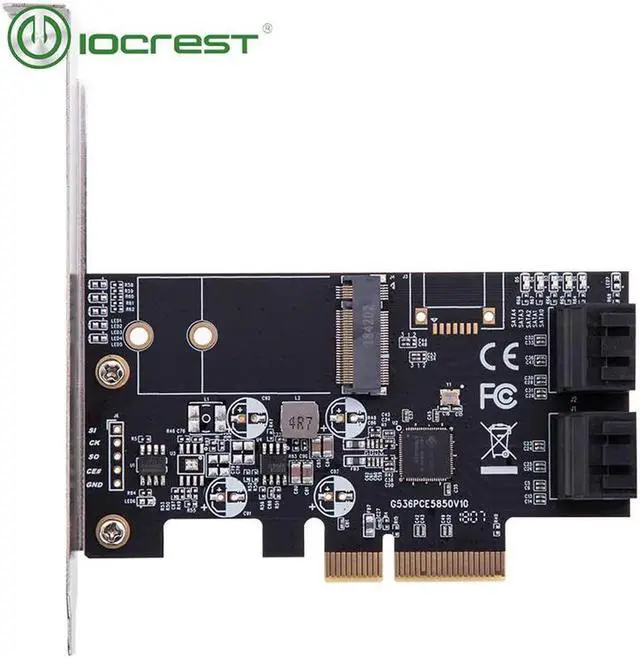 Alt view image 3 of 6 - Aomoproing Internal 4 Port Non-Raid SATA III 6GB/S with M.2 B-Key 22x42 Pci-E X4 Controller Card for Desktop PC Support SSD and HDD