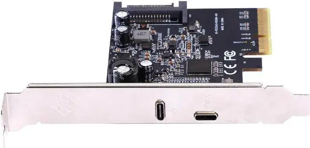Alt view image 3 of 6 - Aomoproing PCIE3.0 To USB3.2 Type-c 20G Data Transfer and 20W Quick Charge USB-C controller Card