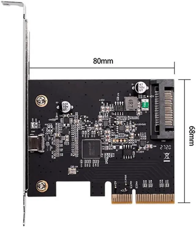Alt view image 4 of 6 - Aomoproing PCIE3.0 To USB3.2 Type-c 20G Data Transfer and 20W Quick Charge USB-C controller Card