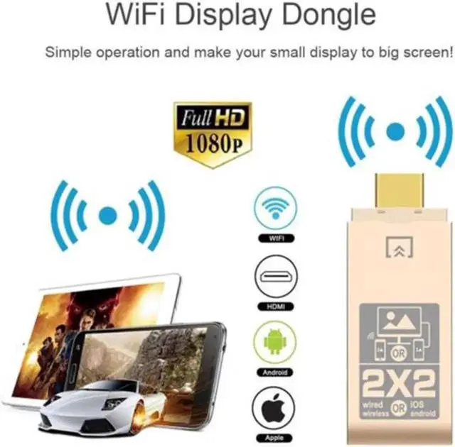 Alt view image 2 of 6 - Wireless HDMI Adapter Dual System Dual Mode Phone to HDTV Display Wifi Micro HDMI Adapter for iOS Android TV Dongle