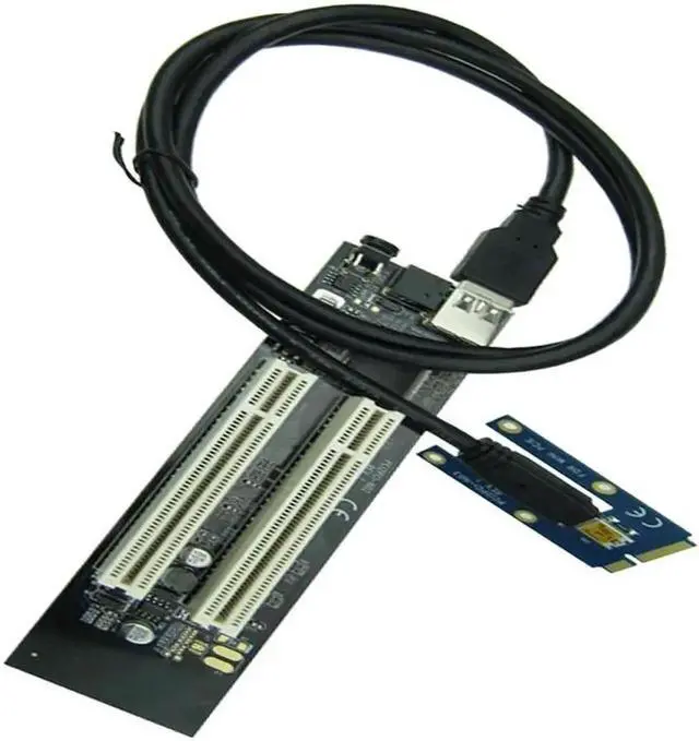 Alt view image 3 of 3 - Mini PCI-E to PCI Extension Card mini pcie to pci Adapter Card with USB Riser Card